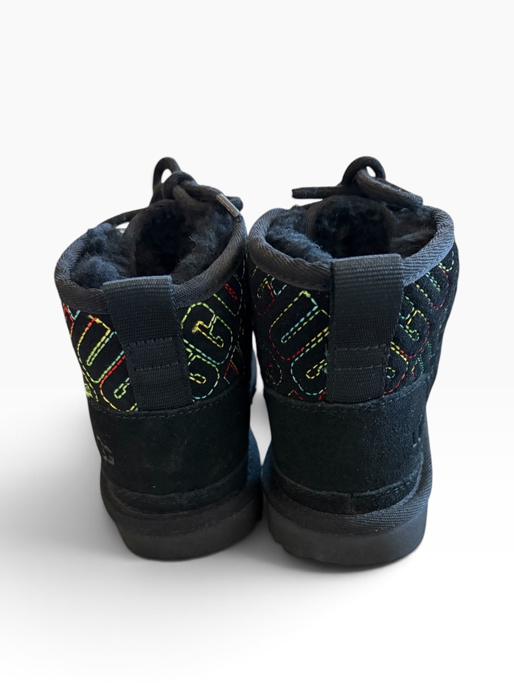 UGG NEUMEL II GRAPHIC STITCH Multi Color BLACK SUEDE BOOTS Chukka Size 13 - Picture 12 of 12